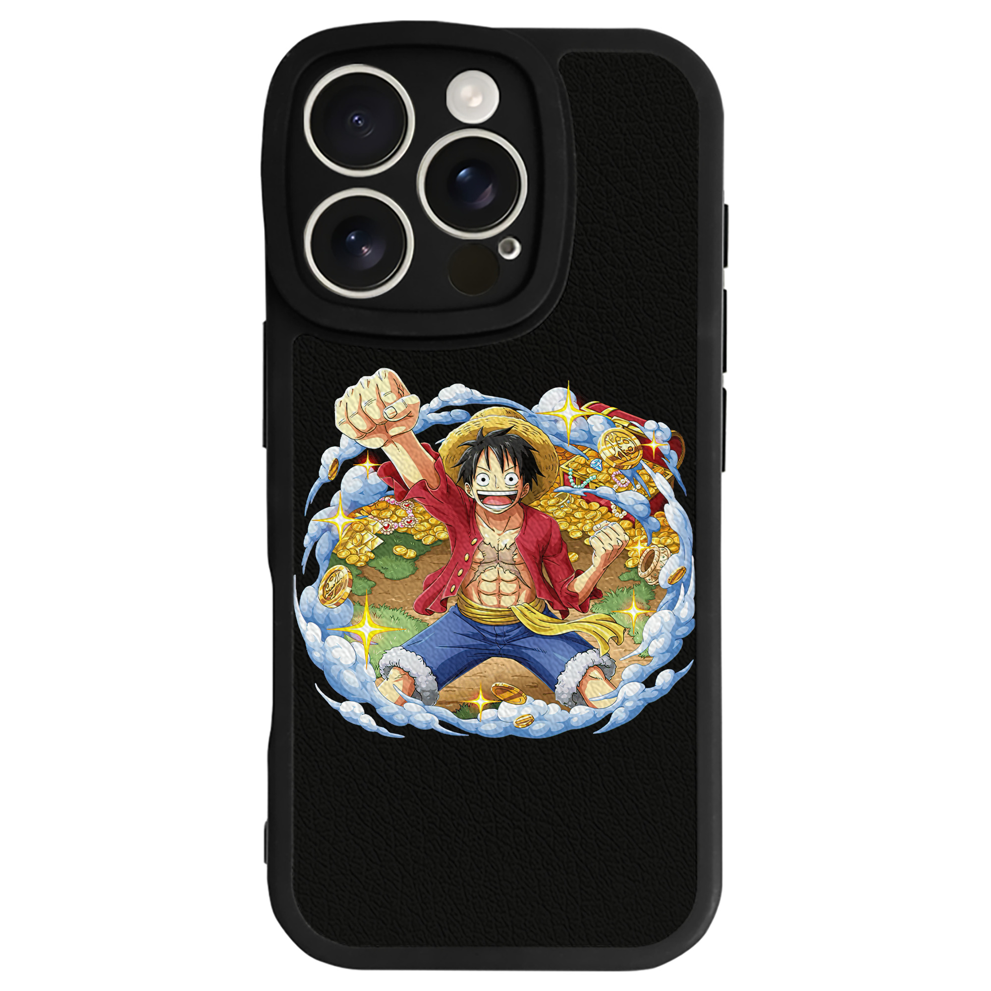 （画像用） ワンピース モンキー・D・ルフィ ONE PIECE Monkey D. Luffy 【iPhone 16シリーズ対応】シリコンスマホケース（レザー調） 材質：シリコン